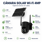 Cámara Solar WiFi 4MP con Visión Nocturna